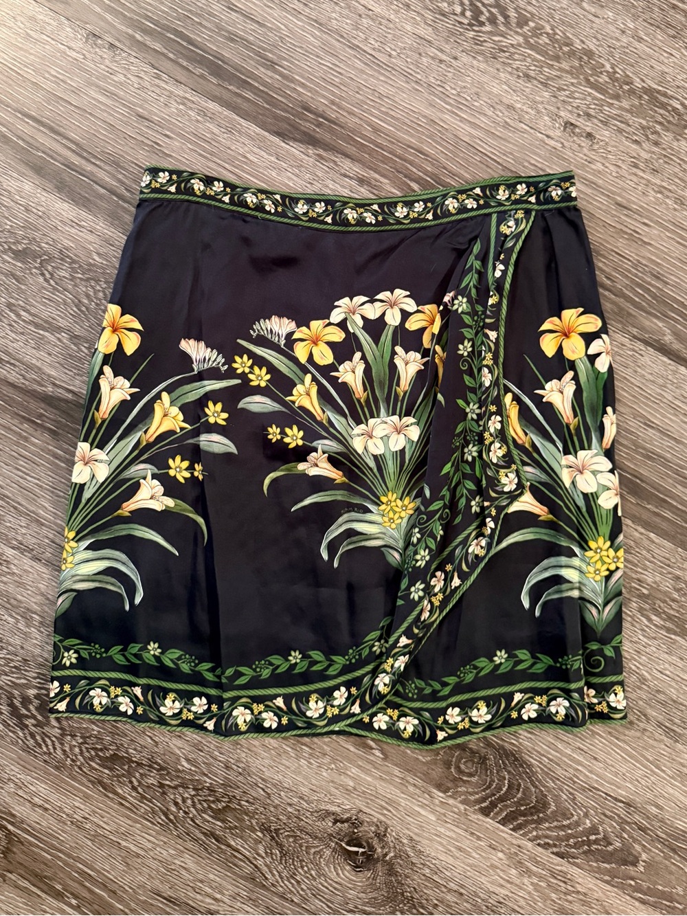 Farm Rio Flowers Arch Wrap Front Miniskirt